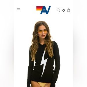 Aviator Nation thermal bolt black shirt size small. Brand new still in package.